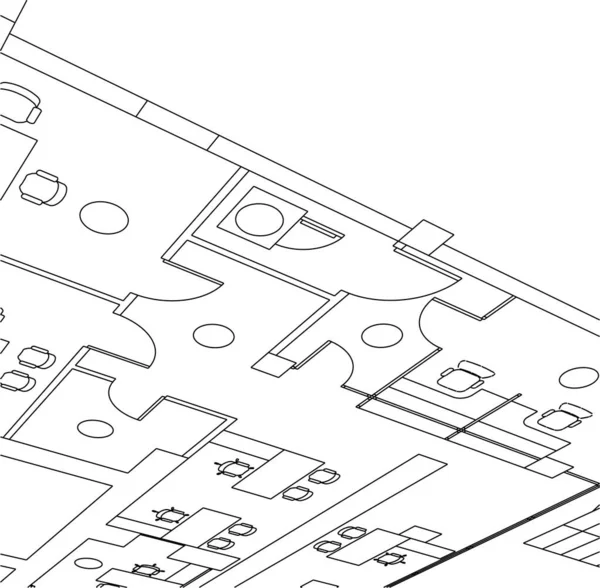 Architectuur Gebouw Illustratie Achtergrond — Stockvector