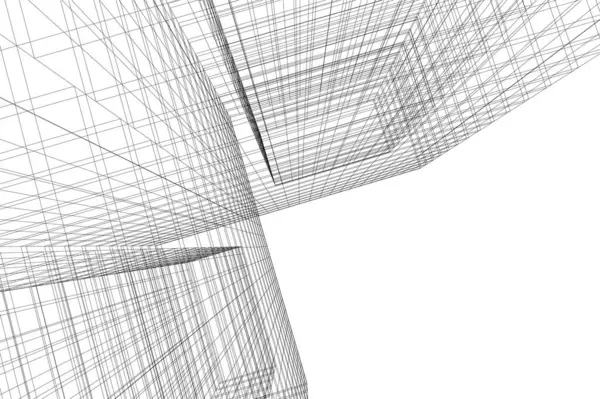 Lignes Dessin Abstraites Dans Concept Art Architectural Formes Géométriques Minimales — Image vectorielle