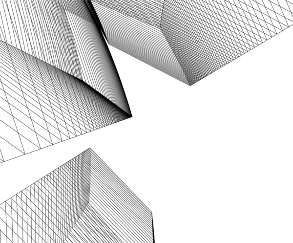 Lignes Dessin Abstraites Dans Concept Art Architectural Formes Géométriques Minimales — Image vectorielle