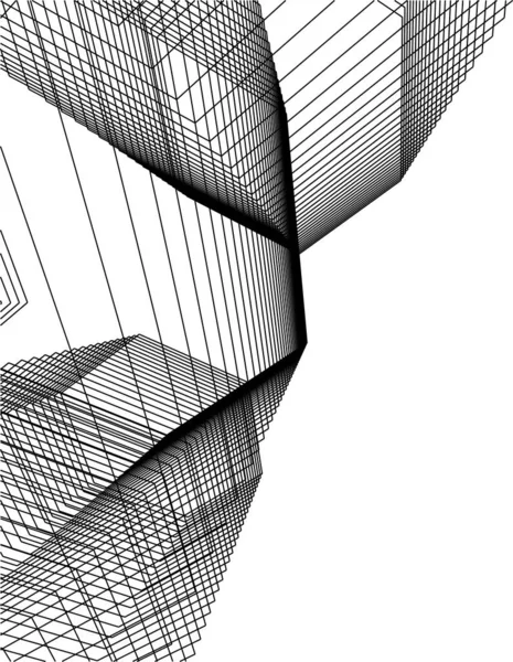 Minimální Geometrické Tvary Architektonické Linie — Stockový vektor