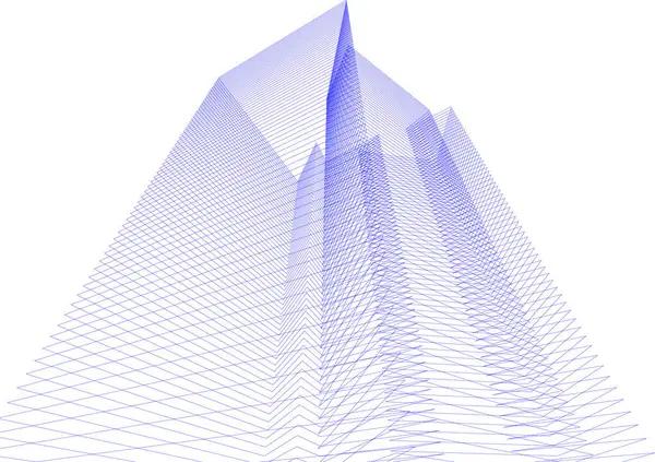 Mimari Sanat Konseptinde Soyut Çizgiler Minimum Geometrik Şekiller — Stok Vektör