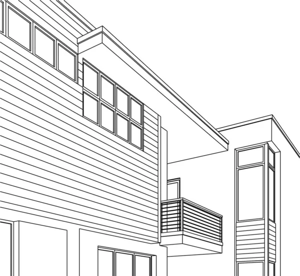 Abstrakte Zeichnungslinien Architektonischen Kunstkonzept Minimale Geometrische Formen — Stockvektor