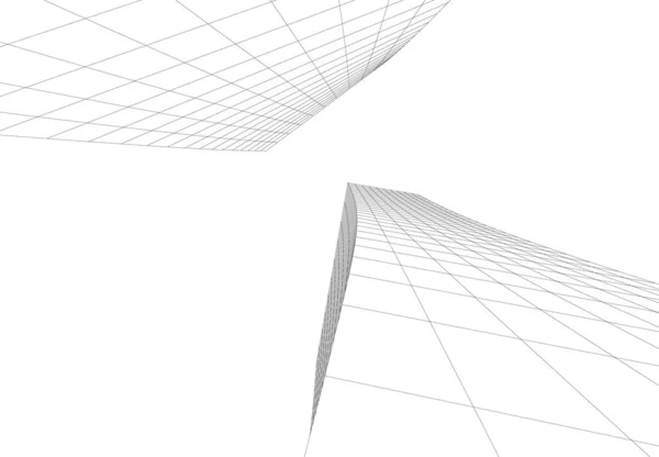 Linhas Abstratas Desenho Conceito Arte Arquitetônica Formas Geométricas Mínimas — Vetor de Stock