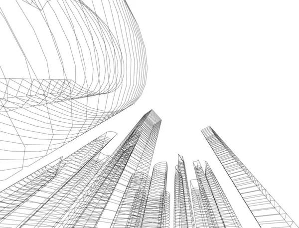 Architecture Bâtiment Illustration Sur Fond — Image vectorielle
