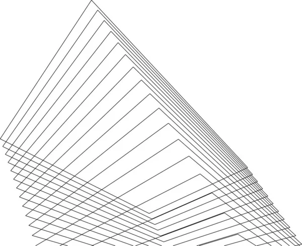 Minimale Geometrische Formen Architektonische Linien — Stockvektor