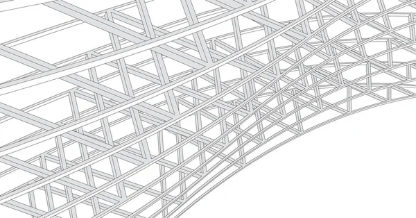 Líneas Abstractas Dibujo Concepto Arte Arquitectónico Formas Geométricas Mínimas — Vector de stock