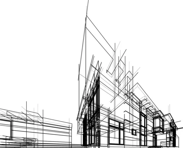 Architecture Bâtiment Illustration Sur Fond — Image vectorielle