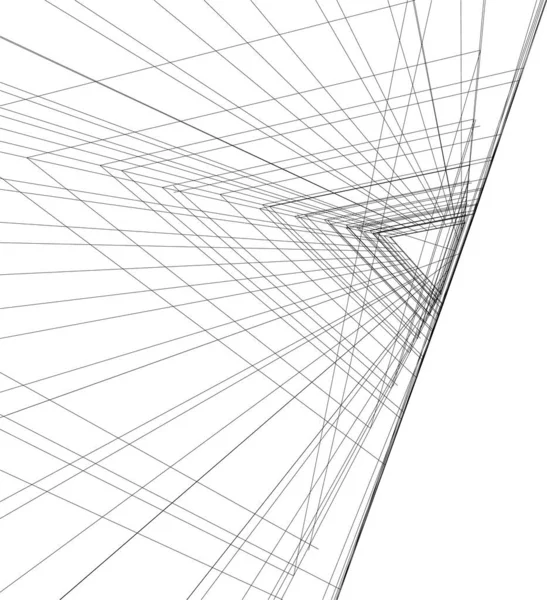 Abstraktní Kreslicí Čáry Architektonickém Pojetí Minimální Geometrické Tvary — Stockový vektor