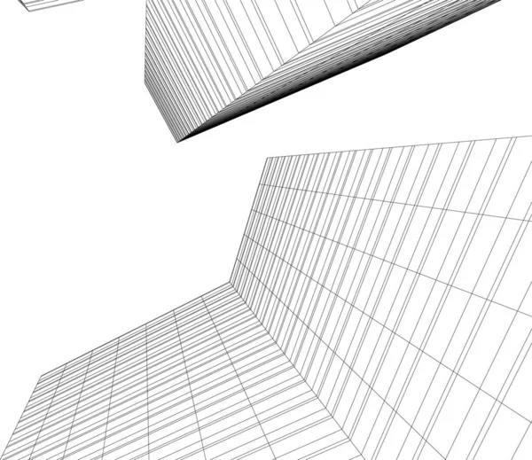 建築芸術の概念における抽象的な線や最小限の幾何学的形状 — ストックベクタ