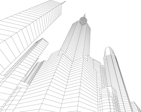 Linhas Abstratas Desenho Conceito Arte Arquitetônica Formas Geométricas Mínimas —  Vetores de Stock