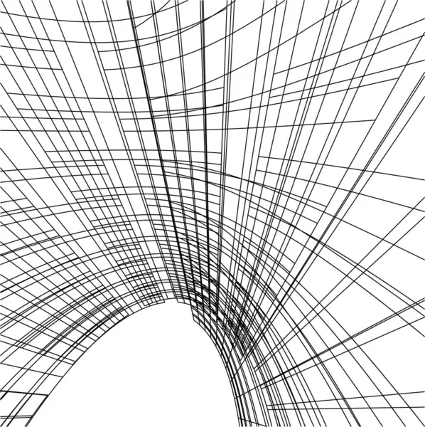 Abstrakte Zeichnungslinien Architektonischen Kunstkonzept Minimale Geometrische Formen — Stockvektor