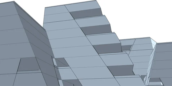 Mimari Sanat Konseptinde Soyut Çizgiler Minimum Geometrik Şekiller — Stok Vektör