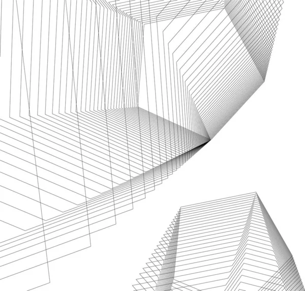 Formas Geométricas Mínimas Linhas Arquitetônicas — Vetor de Stock