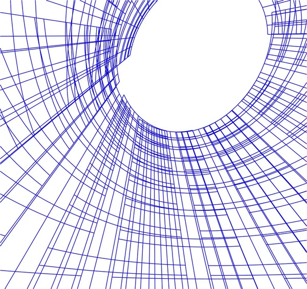 Líneas Abstractas Dibujo Concepto Arte Arquitectónico Formas Geométricas Mínimas — Vector de stock