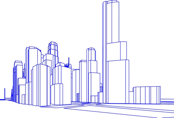 Abstrakte Zeichnungslinien Architektonischen Kunstkonzept Minimale Geometrische Formen — Stockvektor