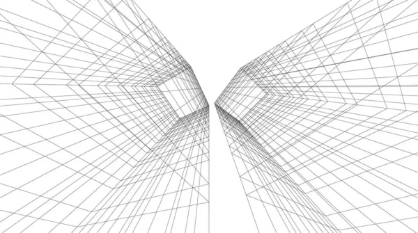 Linhas Abstratas Desenho Conceito Arte Arquitetônica Formas Geométricas Mínimas — Vetor de Stock