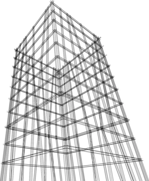 Arquitectura Edificio Ilustración Sobre Fondo — Vector de stock