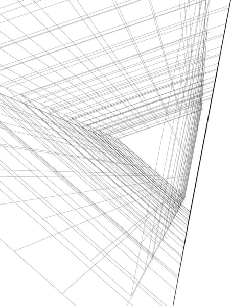 Líneas Abstractas Dibujo Concepto Arte Arquitectónico Formas Geométricas Mínimas — Vector de stock