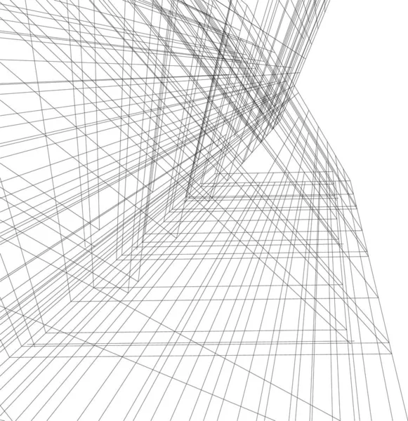建築芸術の概念における抽象的な線や最小限の幾何学的形状 — ストックベクタ
