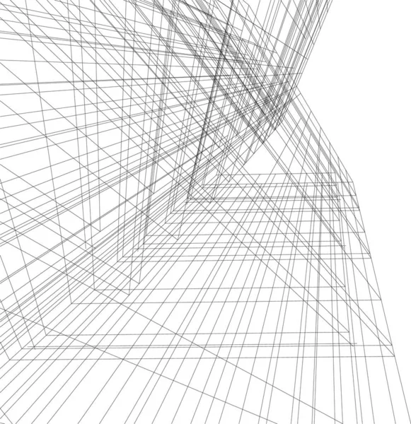 Lignes Dessin Abstraites Dans Concept Art Architectural Formes Géométriques Minimales — Image vectorielle