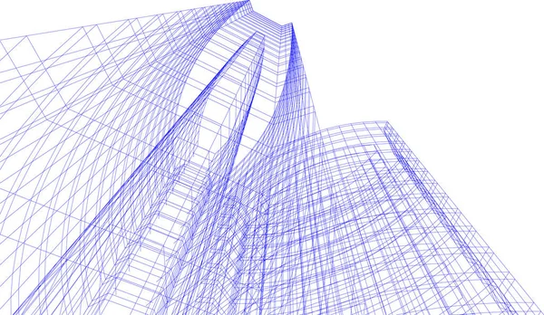 Abstrakte Zeichnungslinien Architektonischen Kunstkonzept Minimale Geometrische Formen — Stockvektor