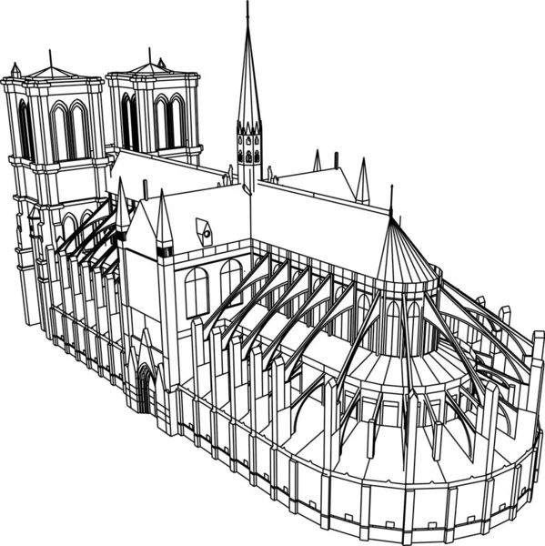 Abstracte Tekenlijnen Architectonisch Kunstconcept Minimale Geometrische Vormen — Stockvector