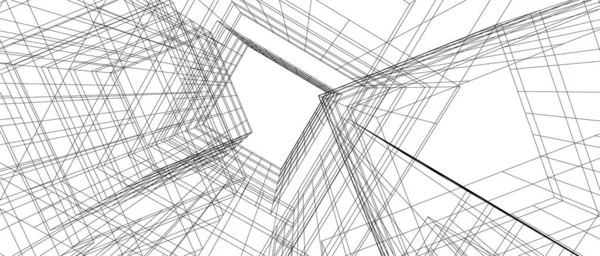 Linhas Abstratas Desenho Conceito Arte Arquitetônica Formas Geométricas Mínimas —  Vetores de Stock