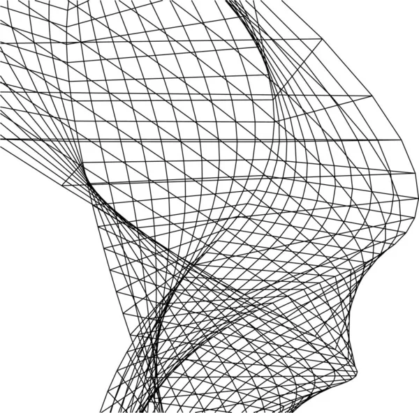 Abstracte Tekenlijnen Architectonisch Kunstconcept Minimale Geometrische Vormen — Stockvector