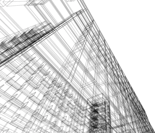 Lignes Dessin Abstraites Dans Concept Art Architectural Formes Géométriques Minimales — Image vectorielle