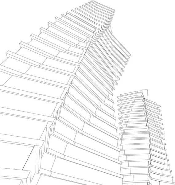 建築芸術の概念における抽象的な線や最小限の幾何学的形状 — ストックベクタ