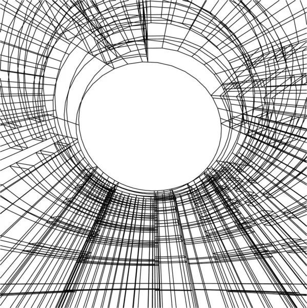 Líneas Abstractas Dibujo Concepto Arte Arquitectónico Formas Geométricas Mínimas — Archivo Imágenes Vectoriales