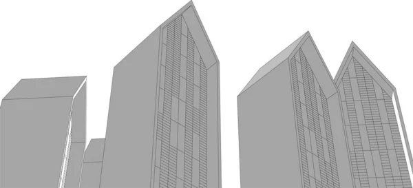 Abstrakte Zeichnungslinien Architektonischen Kunstkonzept Minimale Geometrische Formen — Stockvektor