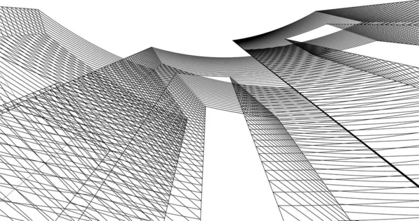 Linhas Abstratas Desenho Conceito Arte Arquitetônica Formas Geométricas Mínimas — Vetor de Stock