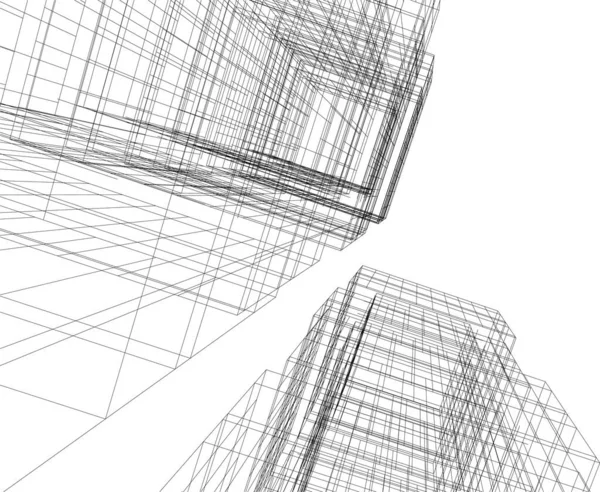 Abstracte Tekenlijnen Architectonisch Kunstconcept Minimale Geometrische Vormen — Stockvector