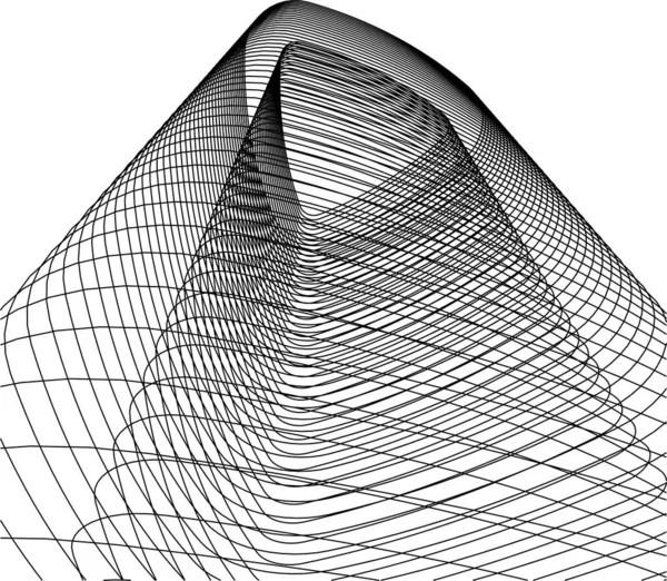 Líneas Abstractas Dibujo Concepto Arte Arquitectónico Formas Geométricas Mínimas — Vector de stock