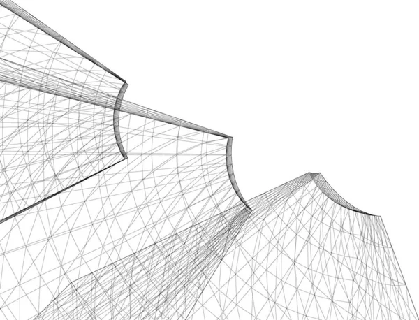 建築芸術の概念における抽象的な線や最小限の幾何学的形状 — ストックベクタ