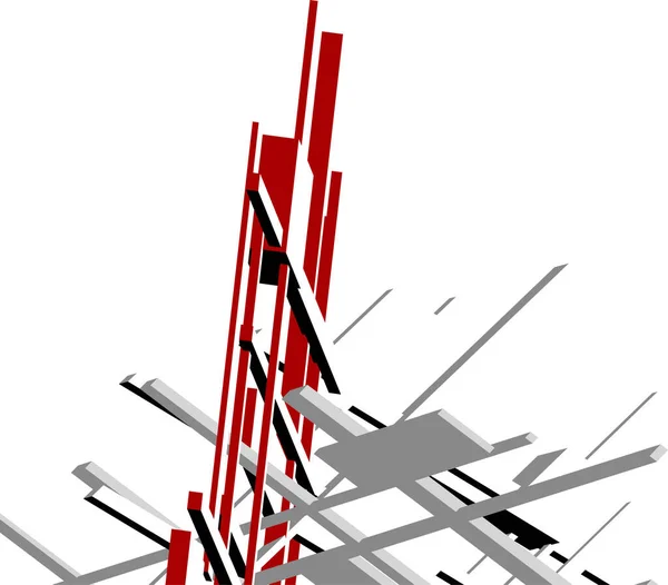 Abstrakcyjne Linie Rysunku Koncepcji Sztuki Architektonicznej Minimalne Kształty Geometryczne — Wektor stockowy