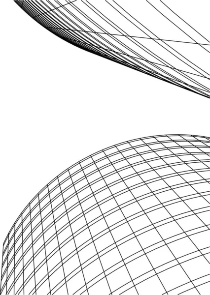 Linhas Abstratas Desenho Conceito Arte Arquitetônica Formas Geométricas Mínimas —  Vetores de Stock