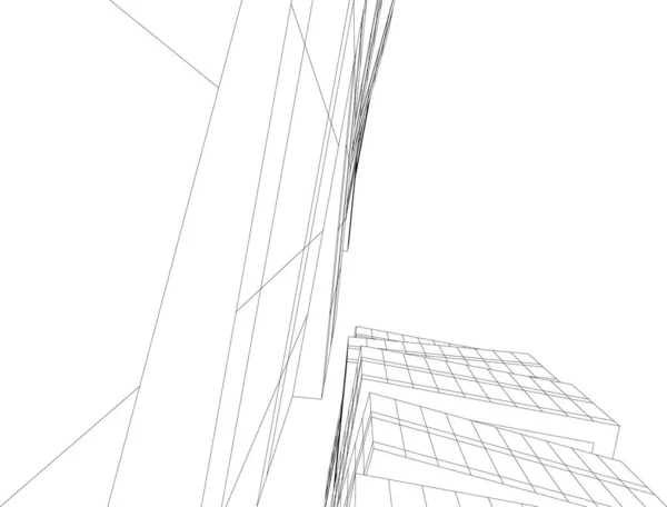 Lignes Dessin Abstraites Dans Concept Art Architectural Formes Géométriques Minimales — Image vectorielle