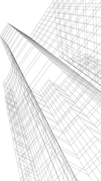 Lignes Dessin Abstraites Dans Concept Art Architectural Formes Géométriques Minimales — Image vectorielle