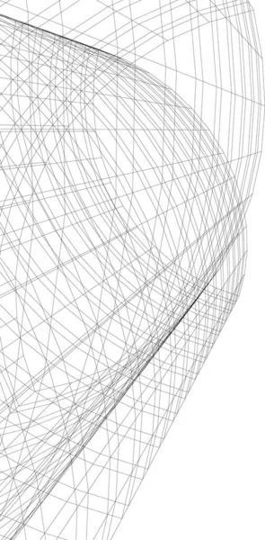 Abstracte Tekenlijnen Architectonisch Kunstconcept Minimale Geometrische Vormen — Stockvector