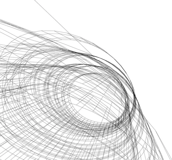 Líneas Abstractas Dibujo Concepto Arte Arquitectónico Formas Geométricas Mínimas — Archivo Imágenes Vectoriales