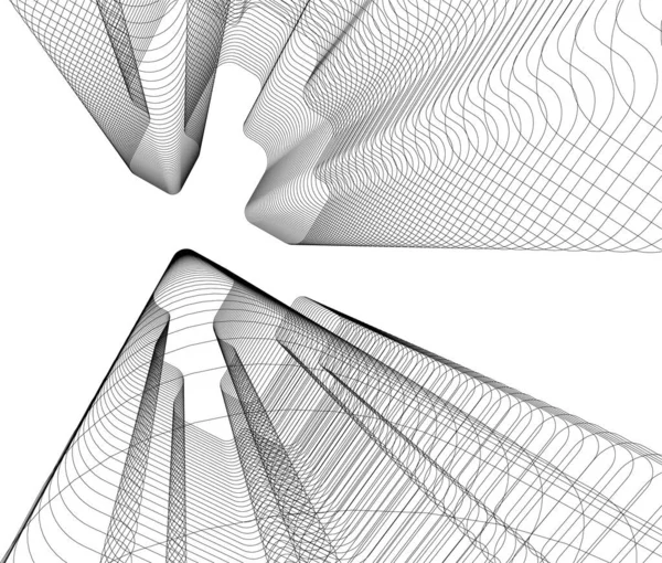 Mimari Sanat Konseptinde Soyut Çizgiler Minimum Geometrik Şekiller — Stok Vektör