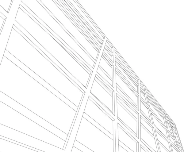 最小限の幾何学的形状建築線 — ストックベクタ