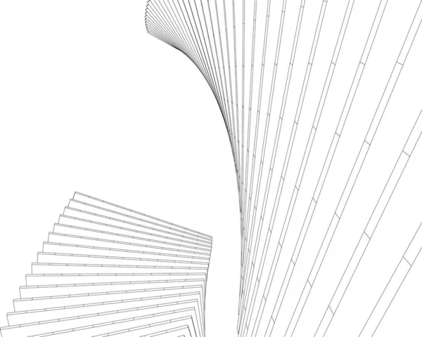 Lignes Dessin Abstraites Dans Concept Art Architectural Formes Géométriques Minimales — Image vectorielle