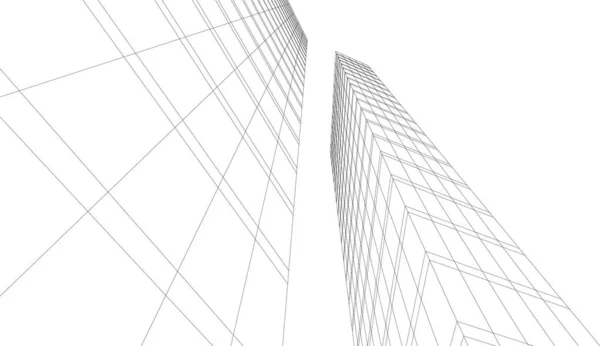 Lignes Dessin Abstraites Dans Concept Art Architectural Formes Géométriques Minimales — Image vectorielle