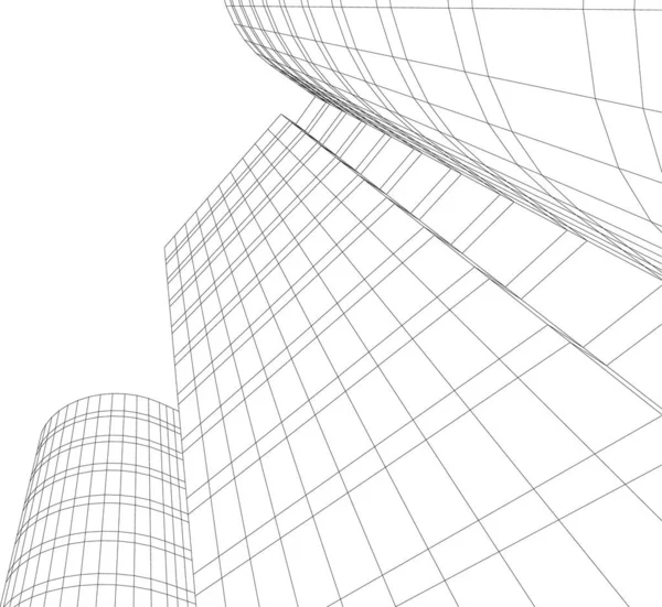 Lignes Dessin Abstraites Dans Concept Art Architectural Formes Géométriques Minimales — Image vectorielle