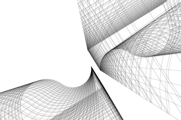 Linhas Abstratas Desenho Conceito Arte Arquitetônica Formas Geométricas Mínimas — Vetor de Stock