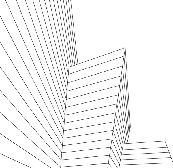 Abstrakcyjne Linie Rysunku Koncepcji Sztuki Architektonicznej Minimalne Kształty Geometryczne — Wektor stockowy