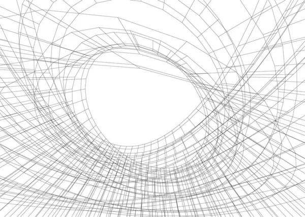 Abstracte Tekenlijnen Architectonisch Kunstconcept Minimale Geometrische Vormen — Stockvector